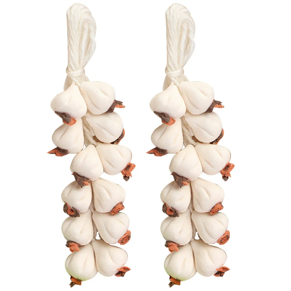 

Миниатюрный искусственный чеснок (2 шт.) с реалистичной имитацией, изысканная работа, реалистичный овощной декор для миниатюрного домика, реквизит для оформления интерьера