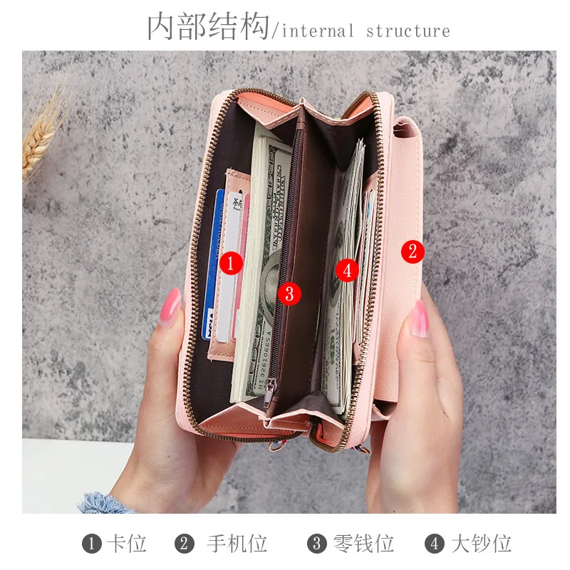 2025 nuova borsa per cellulare di grande capacità piccola borsa a tracolla con cerniera monospalla pochette lunga multifunzionale portafoglio da donna