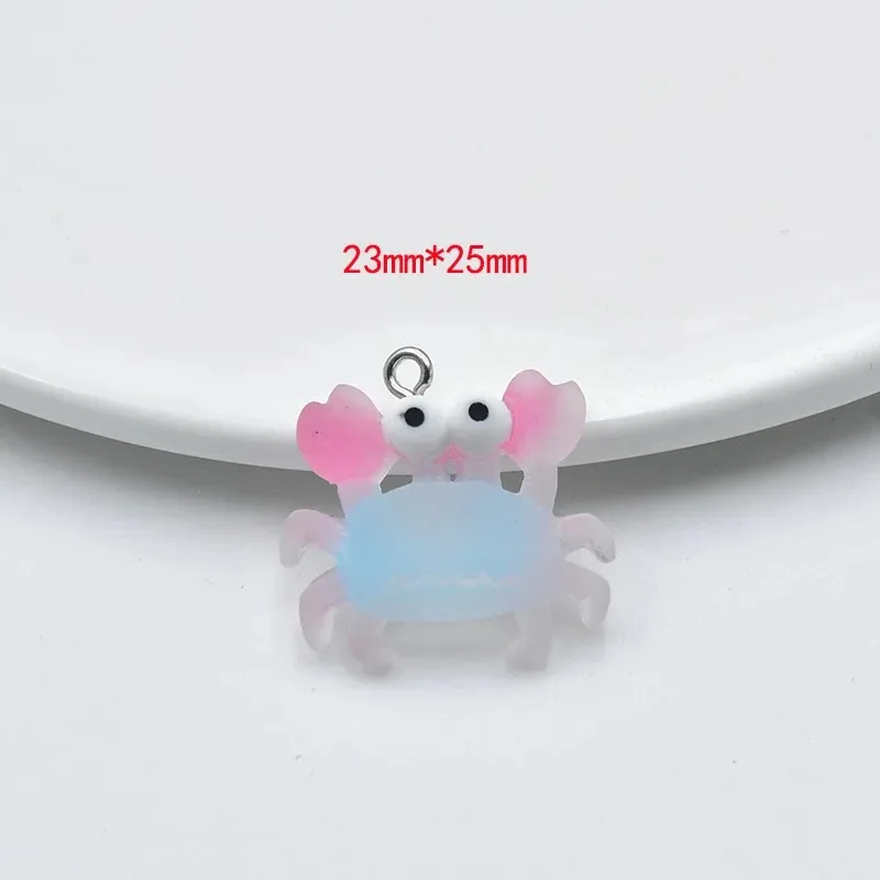 10Pcs Flatback Ocean Animals Resin Charms Kawaii Seahorse Fish Crab Earrings Bracelet Necklace Pendants for DIY Jewelry Making