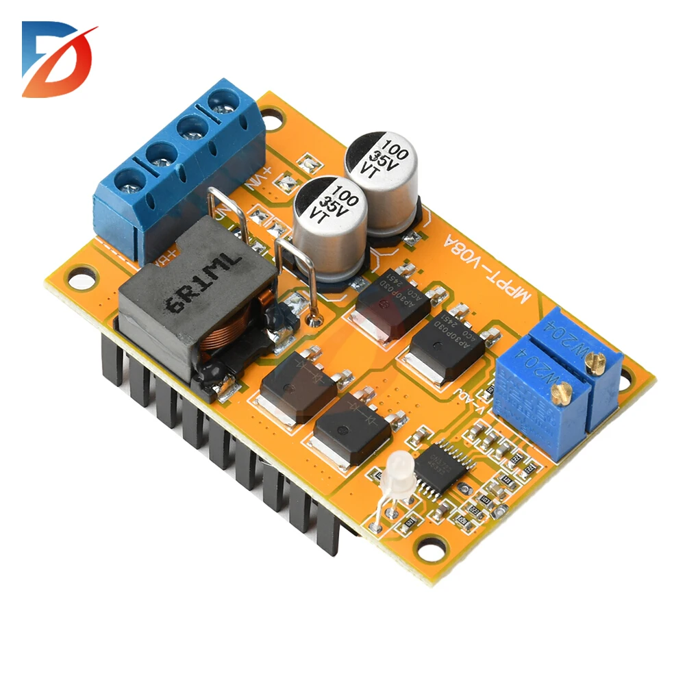 MPPT solar charging panel module wide voltage DC 8-28V 5A 100W automatic switch solar panel regulator infinitely adjustable