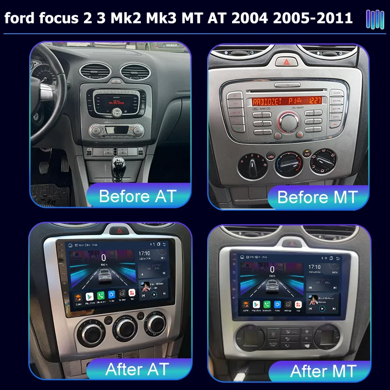 AI VOICE roadivox Android car radio for ford focus 2 3 Mk2 Mk3 MT AT 2004 2005stereo Navigation video Multimedia Player tape