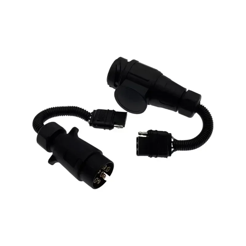 Trailer accessories Conversion connector 7-pin European round plug to 4-pin American flat socket Auto RV modified power supply