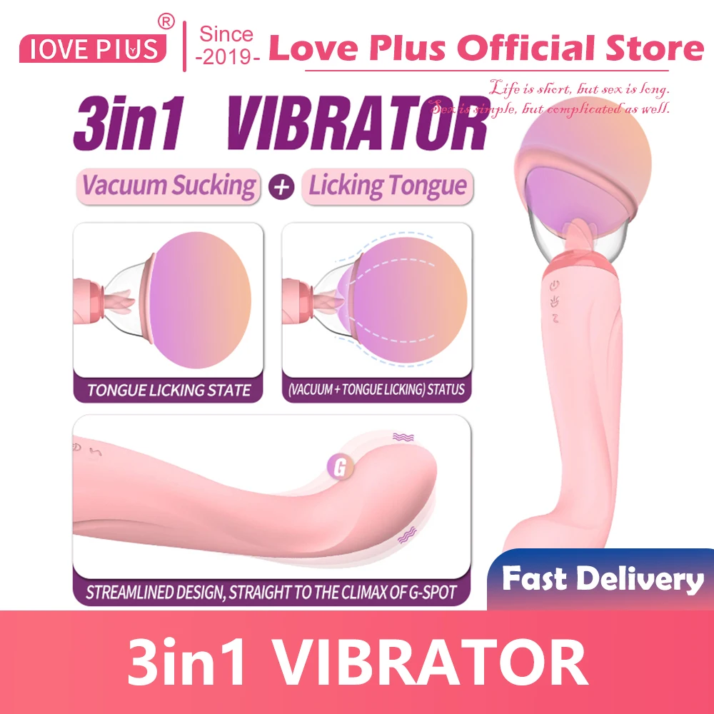 3 في 1 سيليكون فراغ مص الهزاز وعق اللسان الاهتزاز الجنس لعب 10 طرق البظر محفز G بقعة تدليك المهبل