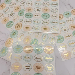 5 sheets with a total of 120 stickers of self-adhesive stamping, thank you gift packaging label sealing sticker