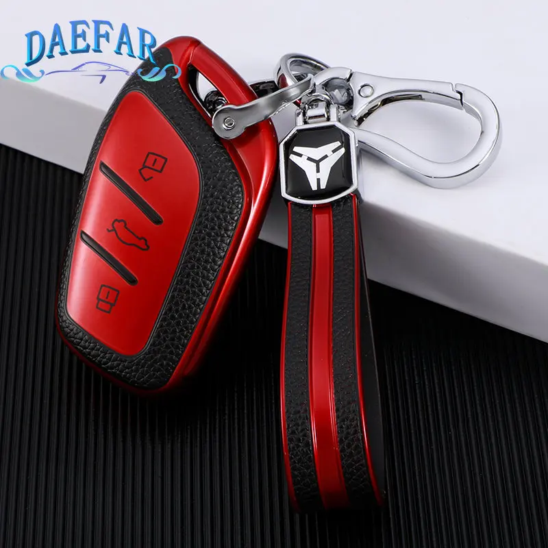 Leather TPU Car Remote Key Cover Case Holder Bag Shell For Roewe RX5 I5 I6 RX3 RX8 ERX5 for MG ZS EV MG6 EZS Keychain Protector