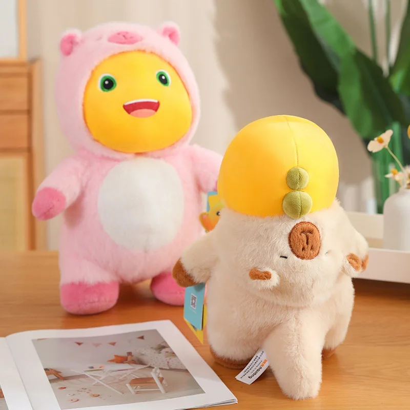 Die Miniso echte Schweinmilch-Drachenpuppe verwandelt sich in eine süße Kapibala-Capybara-Dinosaurierpuppe. Ragdoll-Plüsch-Geburtstagsgeschenk