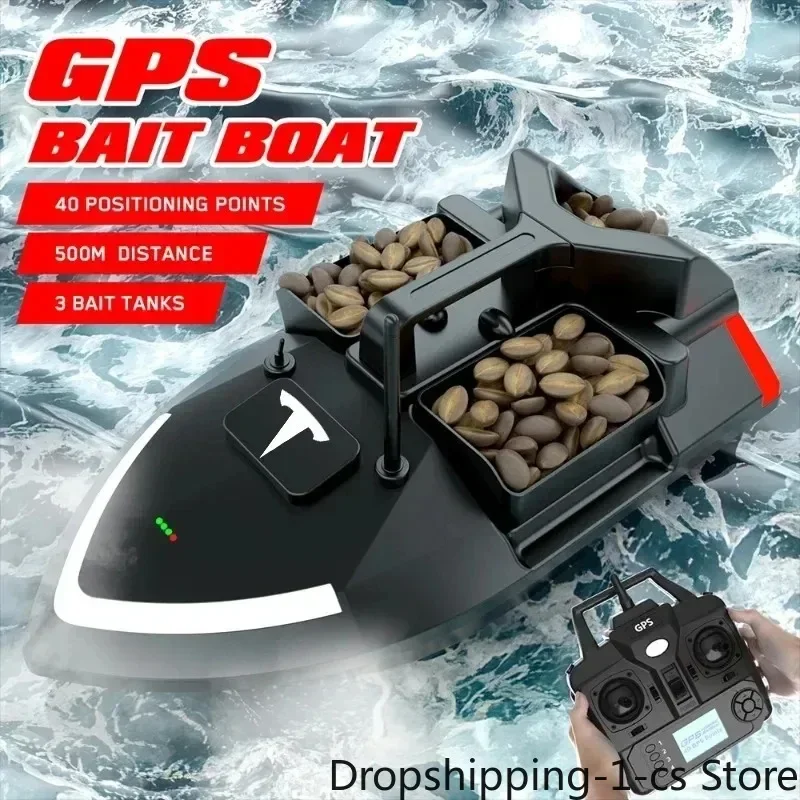 VWVIVIDWORLD ,24000mAh,40GPS ,RC Fishing Bait Boat,2KG Loading ,500M ,Night Light ,Cruise/Return/Route Correction,VX