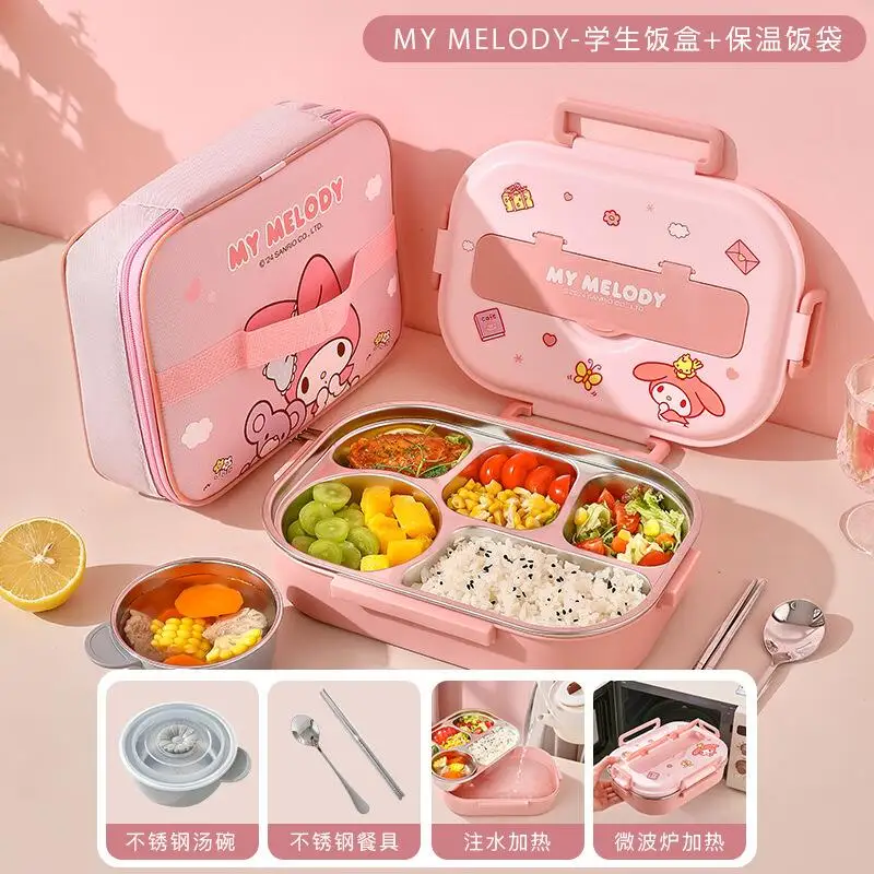 

Sanrio My Melody Cinnamoroll Hello Kitty Ланч-бокс Герметичная коробка Хит-товар Новый продукт Милый мультфильм Студент Взрослый Большая вместимость