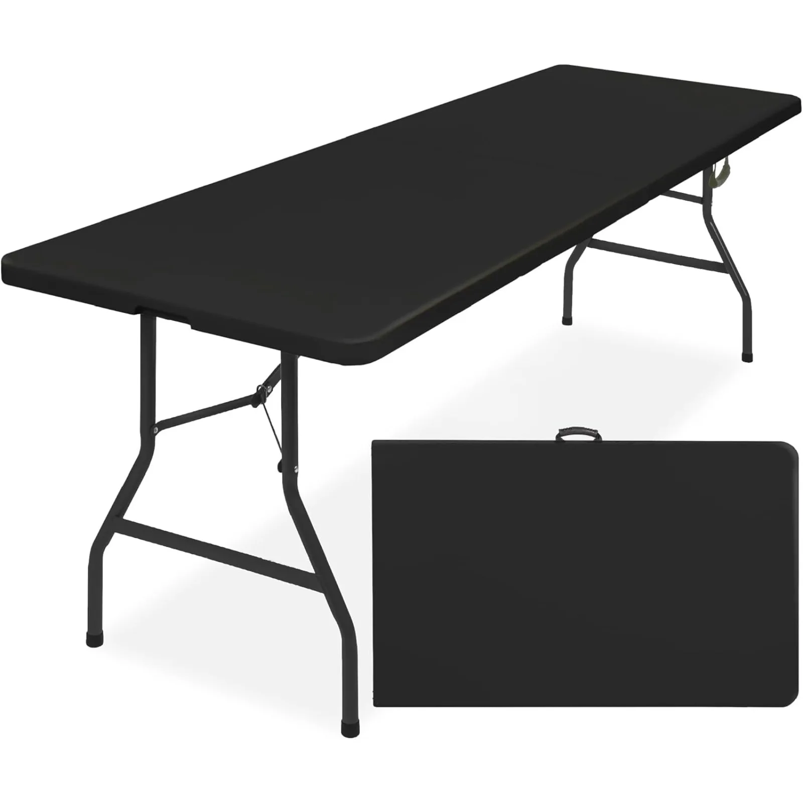 

US Best Choice Products 8ft Plastic Folding Table, Indoor Outdoor Heavy Duty Portable w/Handle