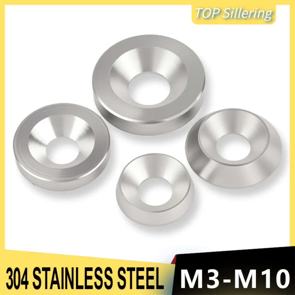 Concave and Convex Tapered Washers 304 Stainless Steel M3 M4 M5 M6 M8 M10 Conical Solid Countersunk Head Flat Gaskets Washer