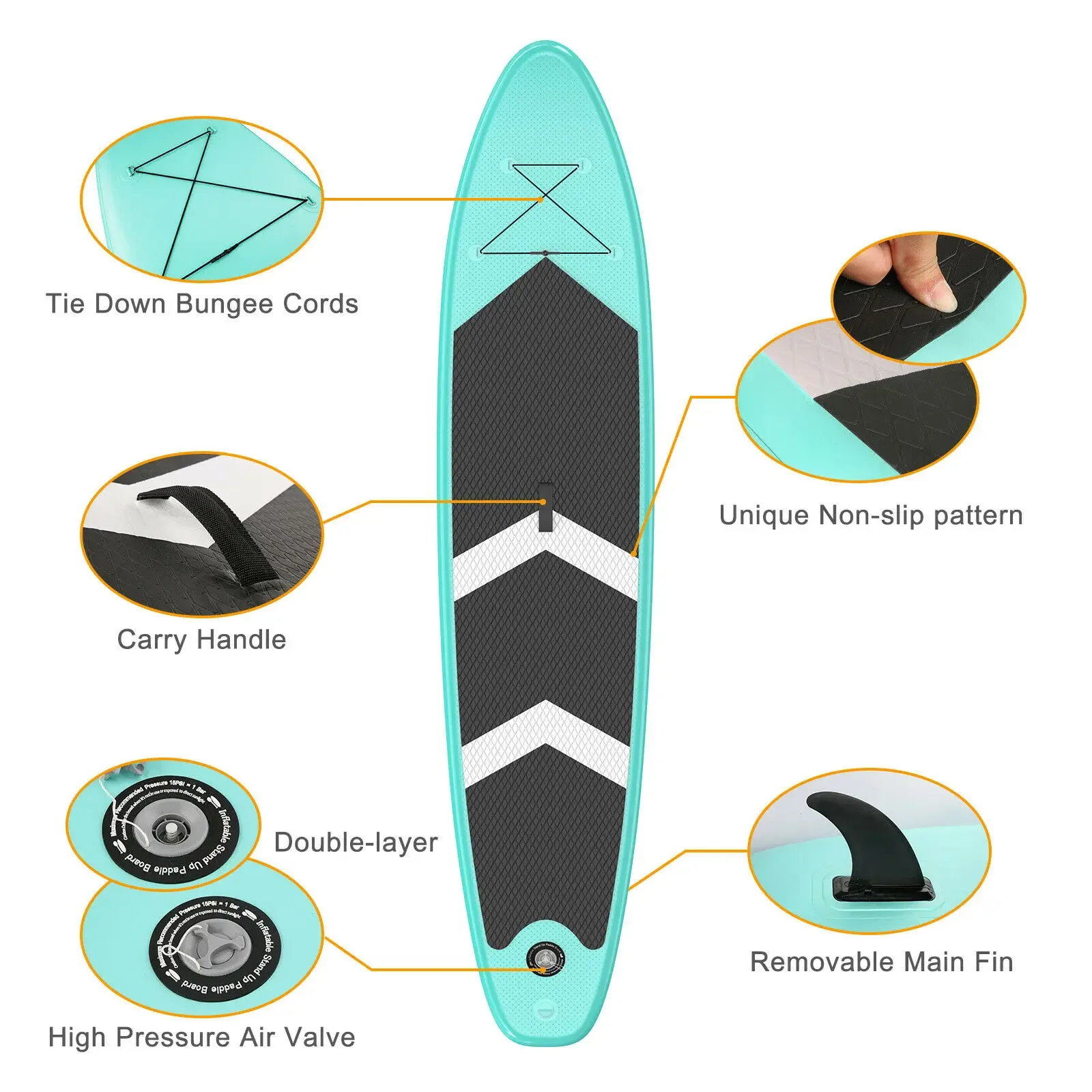 10'6 "ฟุต Sup board Inflatable Stand Up Board Paddle ลื่น Surf longboard gonflable Wakeboard สเก็ตบอร์ด Paddleboard