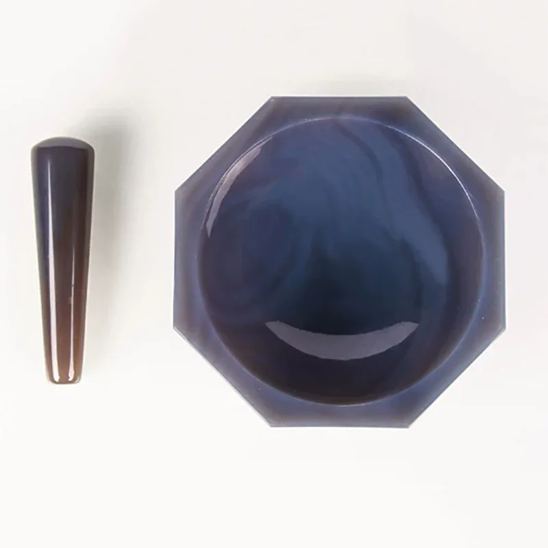 Grade A Natural Agate Mortar and Pestle Lab Use Wear Resistant Corrosion Resistant Grinding Bowl