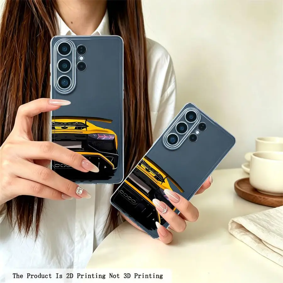 Yellow Sports Car Case for Samsung Galaxy S26 Ultra S23Ultra Note 20 Ultra 10 S20 Plus S25 Edge S23 Ultra S24 S22 FE S21 Phone