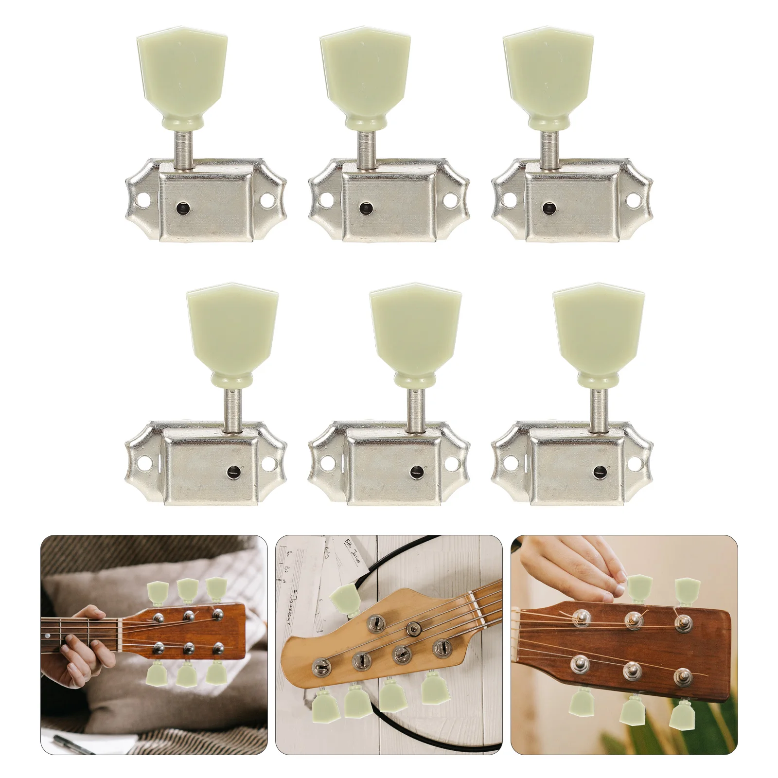 

6 Pcs Guitar Tuners Steel Tuning Machine Heads Metal Professional Part Knob