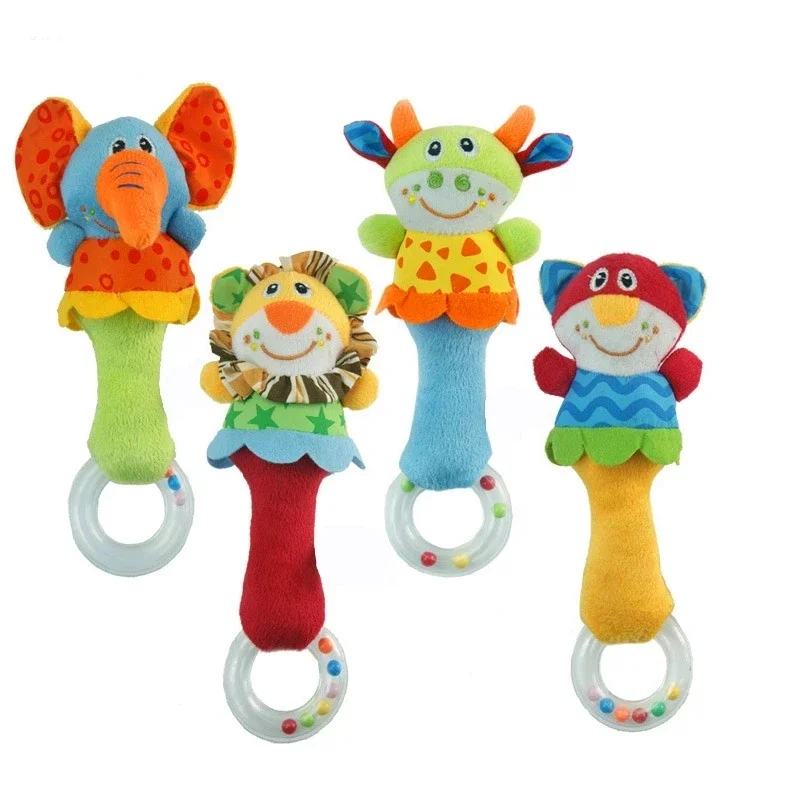 Baby Animal Rattles 0-12 Months Newborn Infant Stroller Bed Hanging Toy Visual Grab Ability Training Mobile Bell Dolls speelgoed