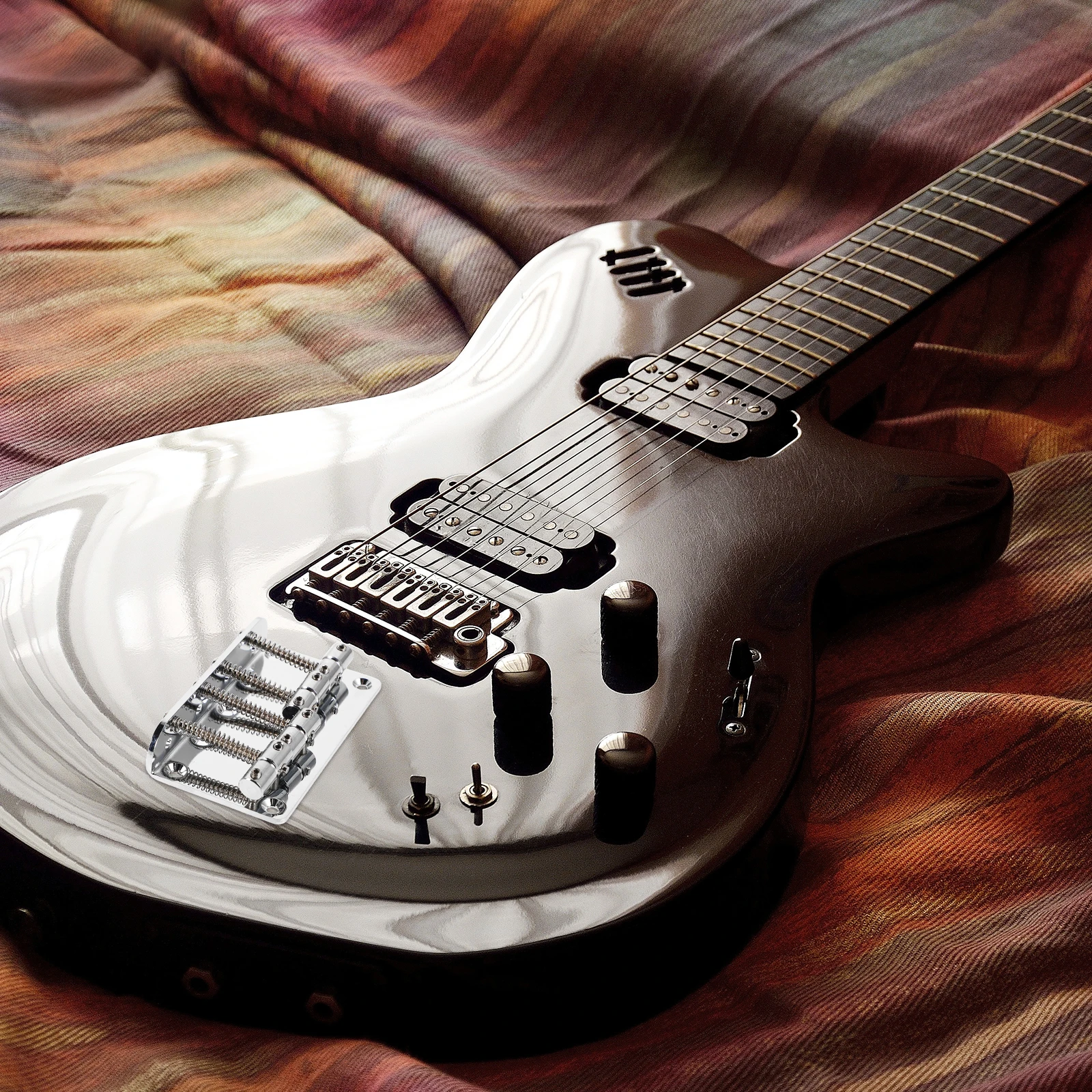 

Electric Bass String Plate Acoustic Guitar Tailpiece Bridge Chrome Parts for Metal Hard Travel