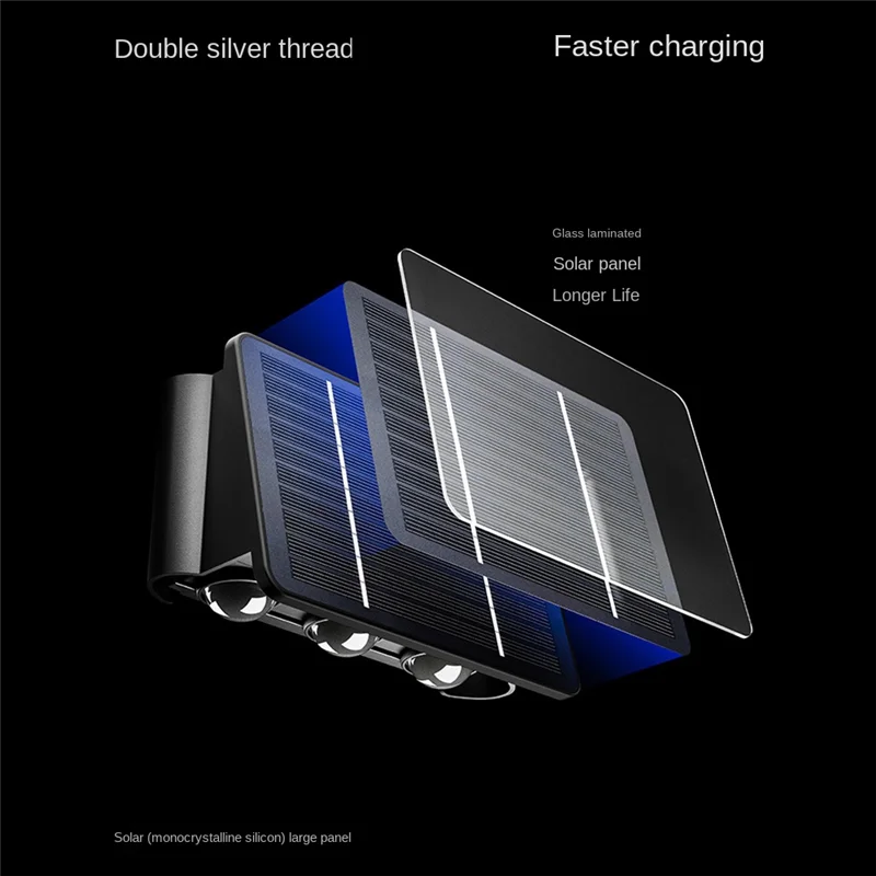 

A26P Солнечный настенный светильник, наружное освещение вверх-вниз, светодиодная лампа, солнечные настенные светильники для стирки для двора, сада, 5-свет