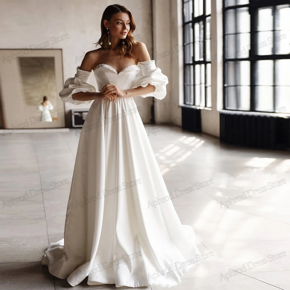 

Vintage Wedding Dresses A-Line Bridal Gowns Beading Appliques Sweetheart Backless Robes For Formal Party Vestidos De Novia 2024