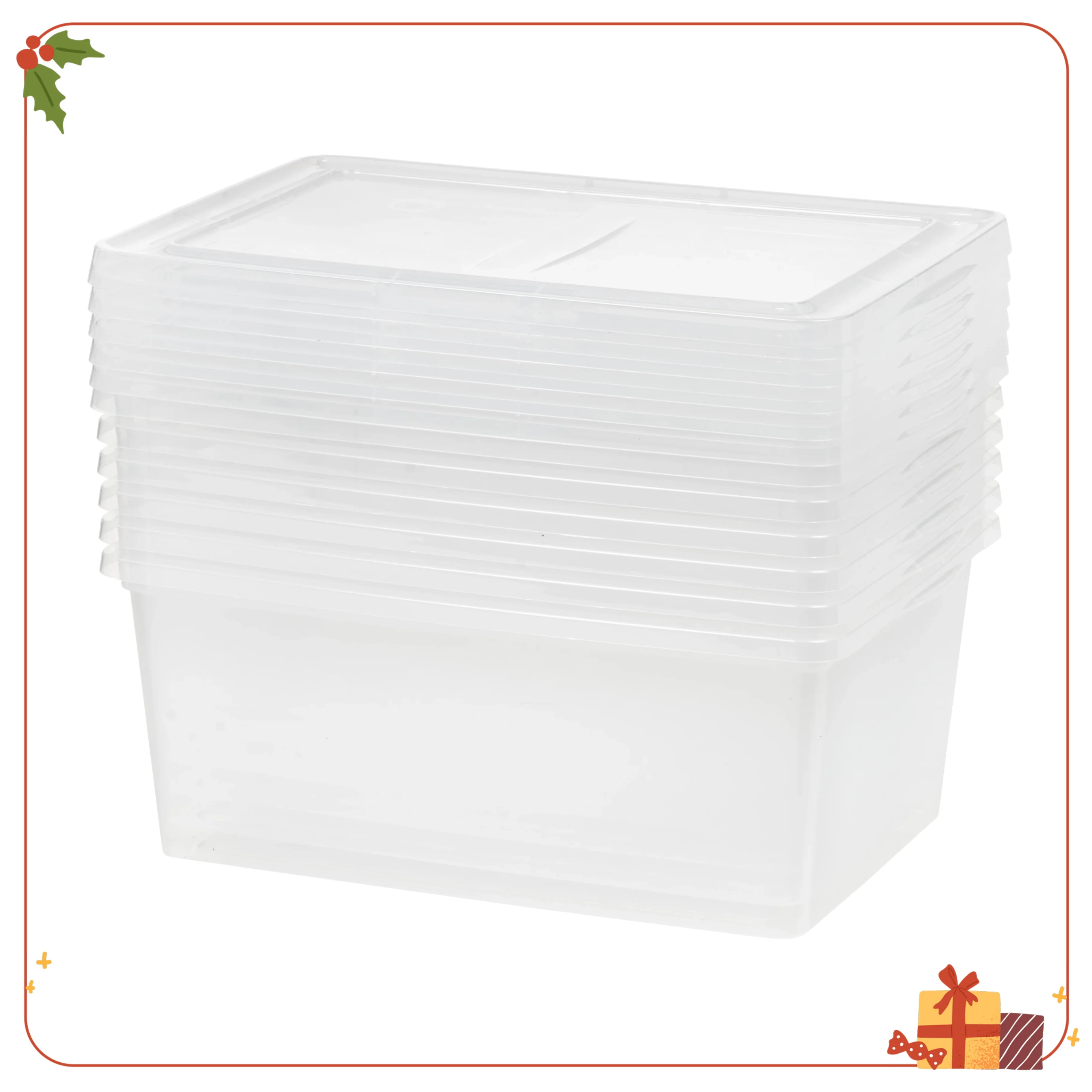 

17 Qt Plastic Storage Bins with Lids 6-Pack, Stackable Containers & Totes for Home Organization & Closet