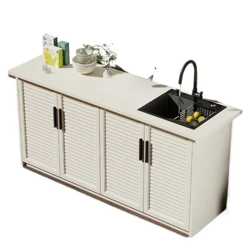 

XL Outdoor Courtyard Sink Basin One-Piece Storage Cabinet All Aluminum Alloy Locker