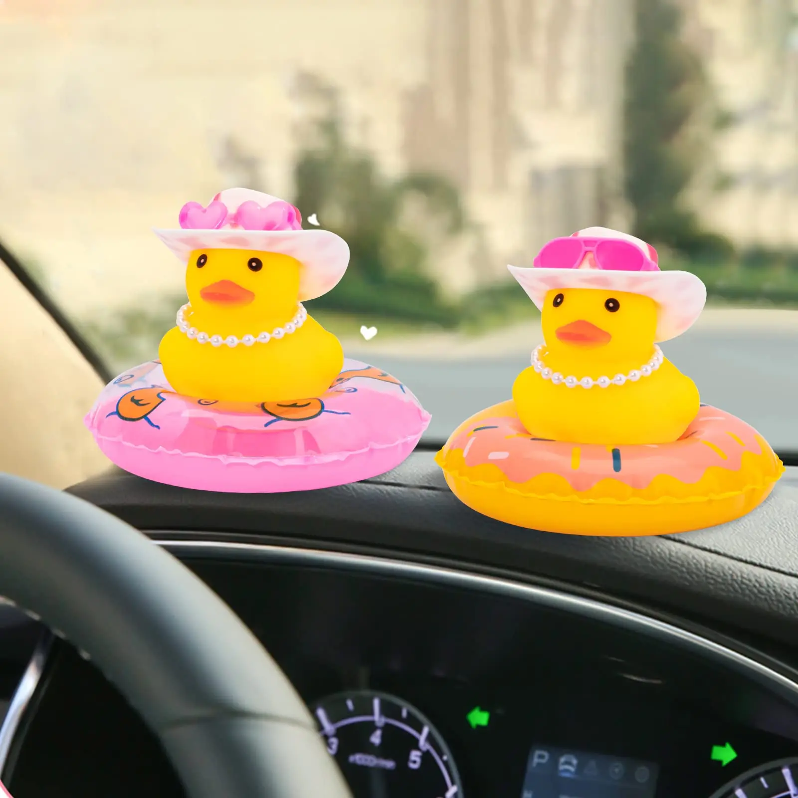 6/12/24 Set Car Duck Ornament Dashboard Decorations Rubber Duck Car for Car Dashboard Accessories  Party Decorations Favors