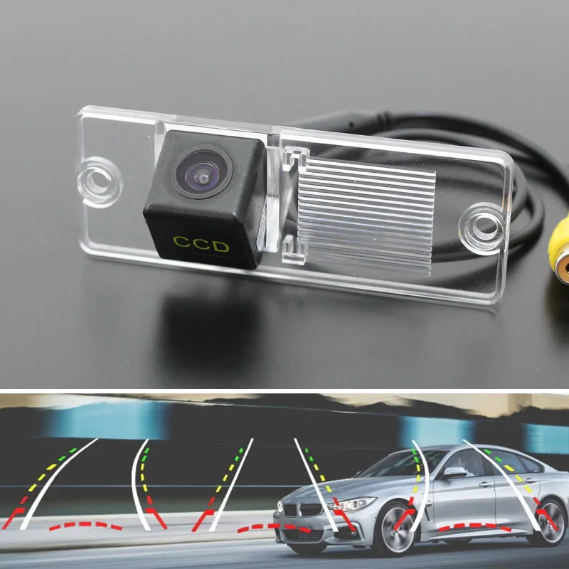 Car Dynamic trajectory Parking Tracks Camera FOR Mitsubishi Pajero Sfx Exceed Montero Shogun V60 1999~2014 Car Rear View Camera