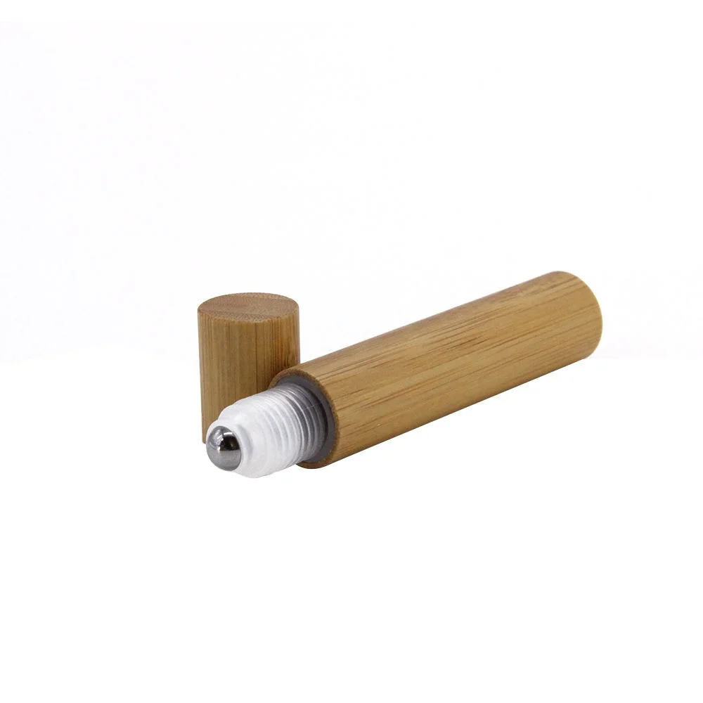 

100Pcs/Lot 15ml Portable Bamboo Wood Perfume Empty Oil Roll On Bottle Plastic Liner Stainless Ball for Perfumery Eye Message Oil