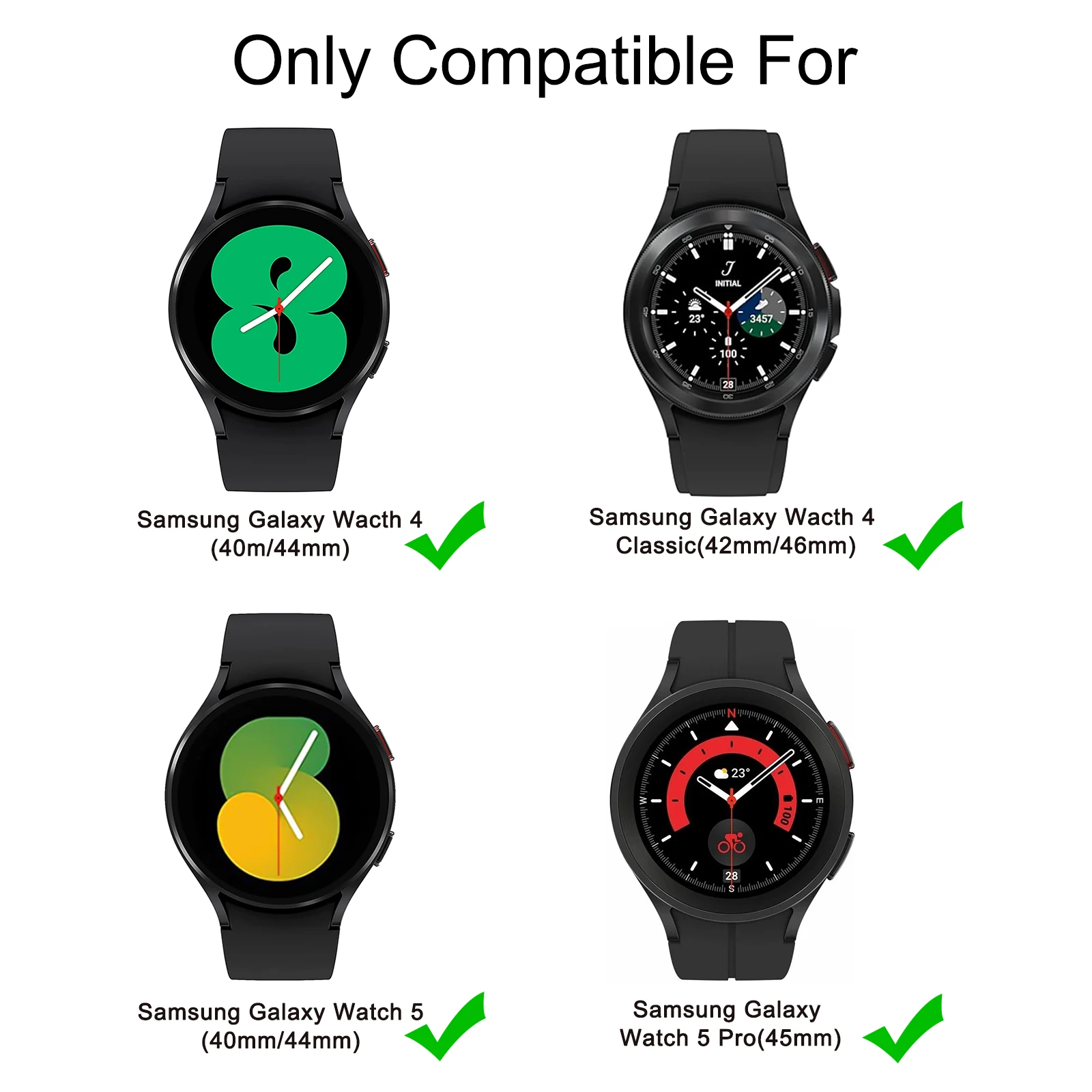 No Gaps Silicone Band For Samsung Galaxy Watch 5 Pro 45mm/Watch 4 Classic 42mm 46mm/Watch 4 5 40mm 44mm Strap Sport Wristband