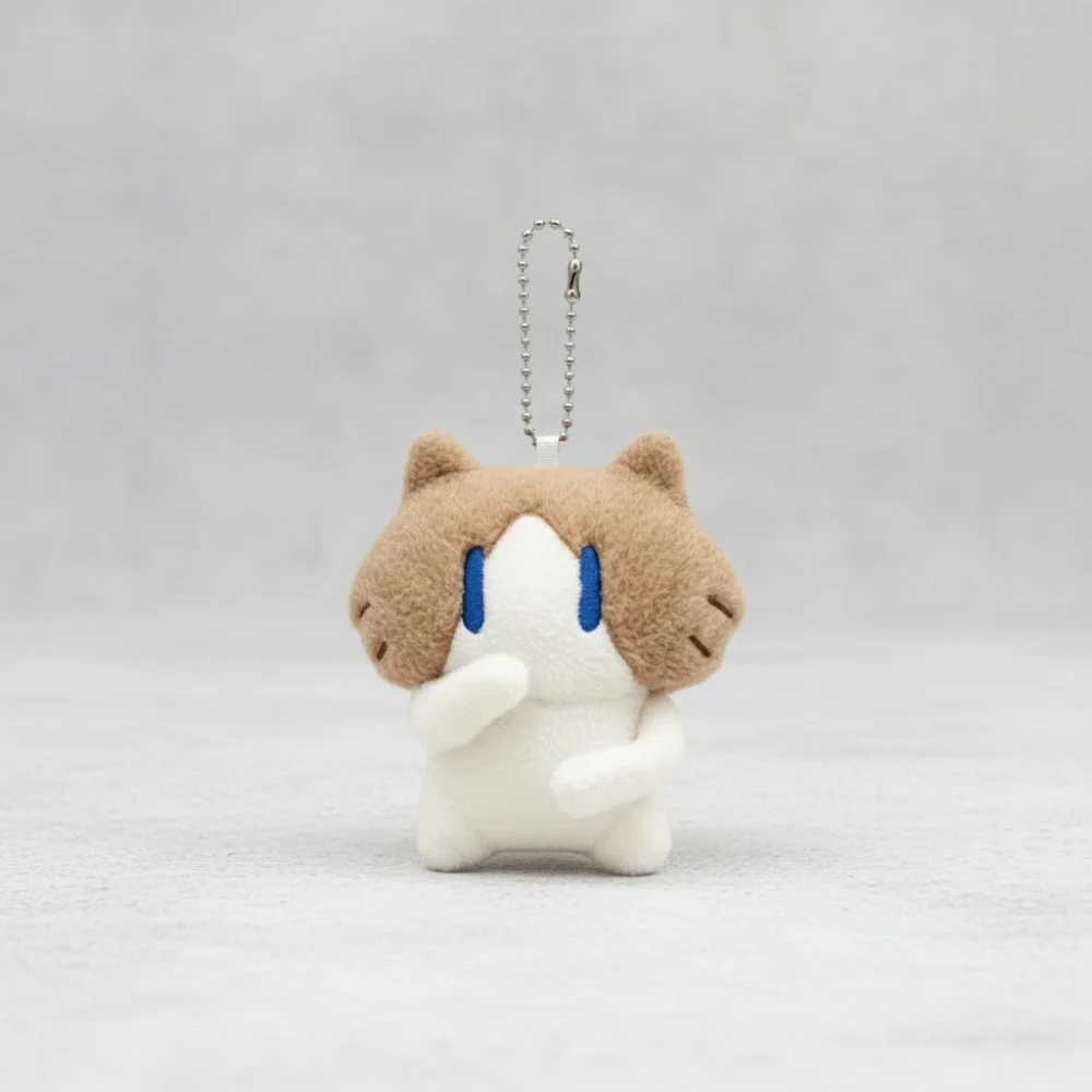 Soft Fluffy Cat Plush Keychain Exquisite Design Cartoon Animal Cat Plush Doll Keyring Kawaii Cute Kitten Plush Keychain