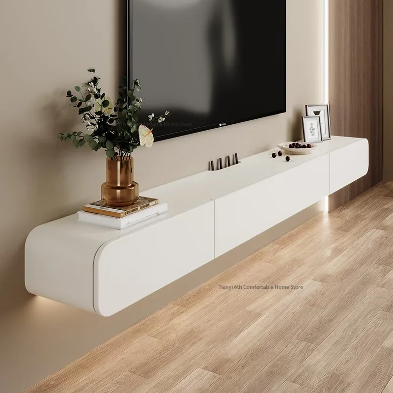 Italian Solid Wood Floating TV Cabinet Simple Modern Living Room Suspended TV Cabinet Home Furniture шкафы для гостиной FYFS