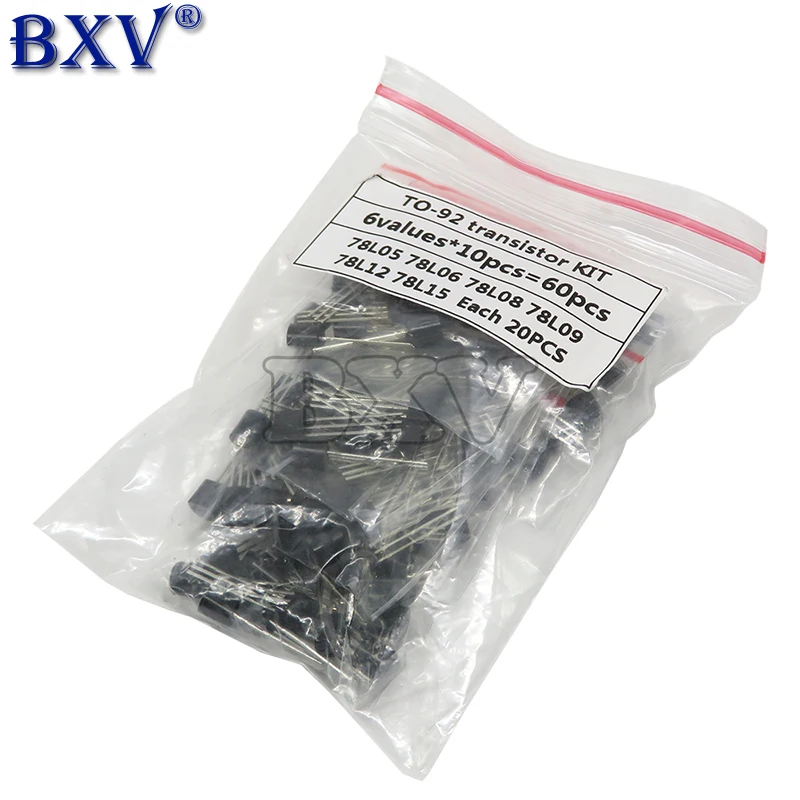 20PCSX6Values=120PCS 78L05 78L06 78L08 78L09 78L12 78L15 TO-92 TO92 Transistor Package Assorted Kit New