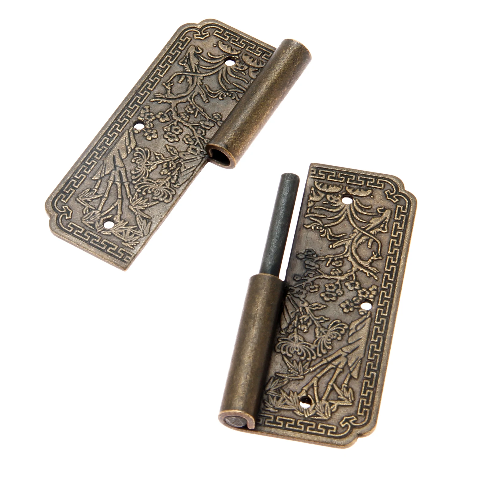 1Pc 60*50mm Right/left Retro Brass Furniture Hinges Cabinet Drawer Door Hinge Jewelry Box Hinge Hardware Fittings Antique Bronze