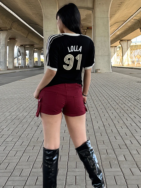 

Women's ort Sve T-irt American Retro Baseball Jersey Loose Fit ort Sle 9 Number Color Blo V-Ne Commute Sle ...