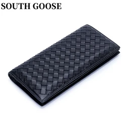 Genuine Leather Men Wallets Classical Long Slim Thin Clutch Bag Business Wallets Women Sheepskin Card Holder Phone Bag Billfolds