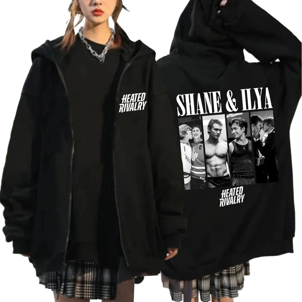 TV Series Heated Rivalry Shane Hollander Ilya Rozanov Zipper Hoodies Men's Women Fashion Zip Up Sweatshirts Long Sleeve Jackets
