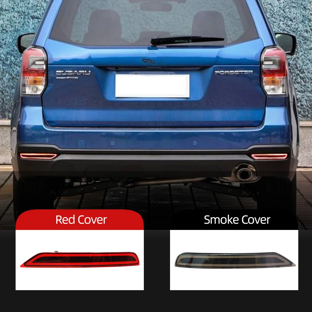 

Красивый 2 шт. светодиодный отражатель заднего бампера, задний фонарь для Subaru Forester 2008-2019, стоп-сигнал, противотуманная фара, красная линза