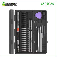 CreationSpace 3.6V Mini Electric Screwdriver Rechargeable Precision Screwdriver Set with LED Light 3 Torque Settings CS0702A