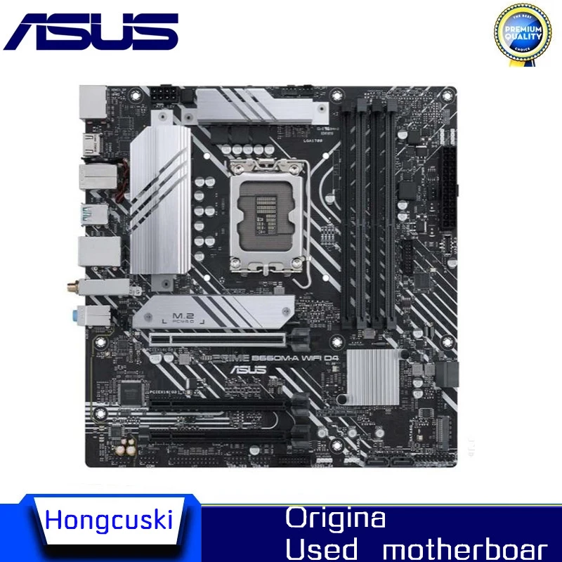 Used B660M For ASUS PRIME B660M-A WIFI D4 LGA 1700 DDR4 Motherboard B660 Supports CPU i5 10400f i3 12100f 12400f