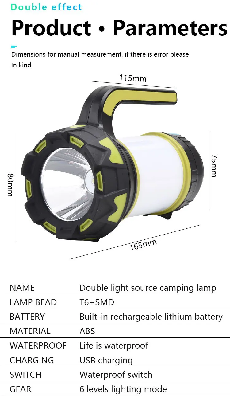 ZK30 Camping Lantern Rechargeable Flashlight Power Bank 6 Modes IPX4 Waterproof Led Lantern Hiking Outdoor Recreations