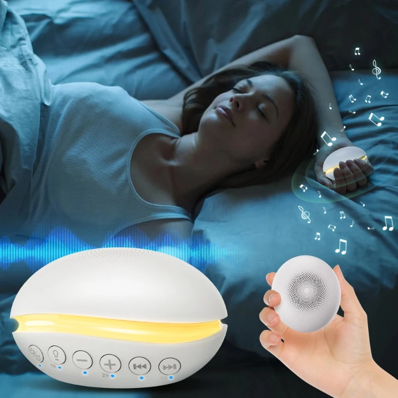 Supports Intelligences Lumières respiratoires chronométrées Portable Bruit blanc Mini Sommeil Haut-parleur sans fil Bébé Apaisant Sommeil Aide au sommeil