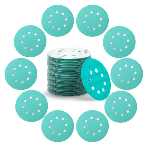 Imagen 1 del producto 45/30/15 Uds 5 pulgadas 125MM 8 agujeros 60 a 2000 granos gancho y bucle película de poliéster papel de lija disco de lijado herramientas de pulido abrasivo