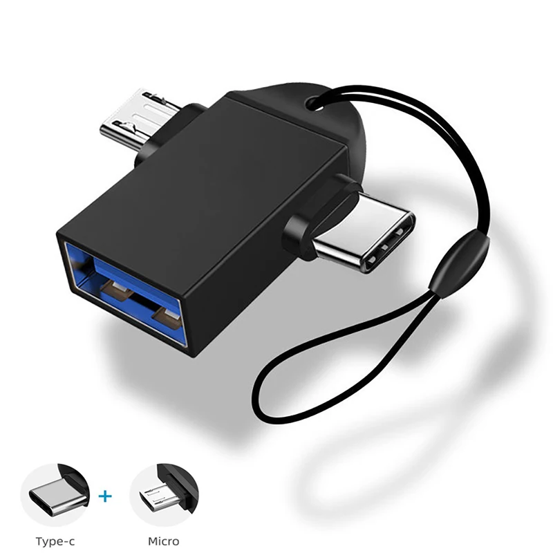 2 in 1 Type-C Micro USB OTG Adapter For Android Huawei USB 3.1 Data Transmit Converters For Laptops Tablet Hard Disk Drive Phone