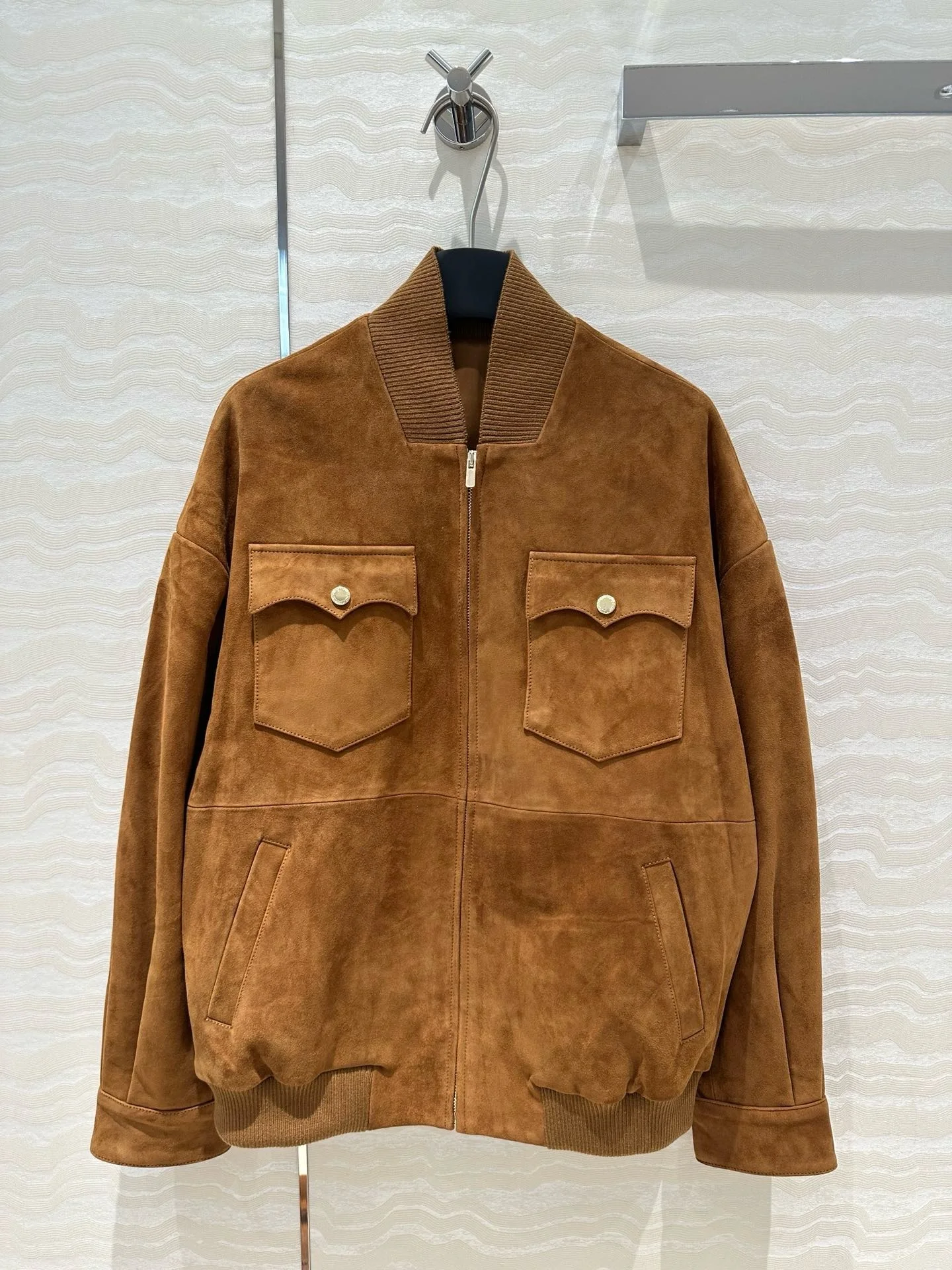 2024 New Jacket Suede Jacket/Retro Golden Brown, Sweet And Cool Girl, Loose Fit Versatile And Slimming, Unisex Outfit