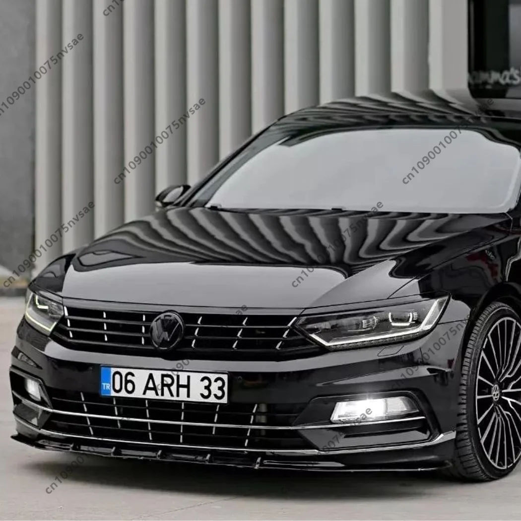 2 SZT. Nakładki na reflektory przednie w stylu R-Line, błyszczące czarne, ABS, do Passata B8 B8.5 TDI TSI 2016-2023, tuning karoserii samochodu
