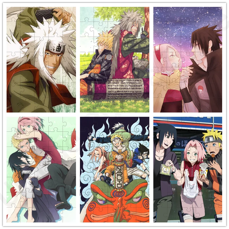 

35/300/500/1000Pcs Wooden Jigsaw Puzzle Anime Naruto Sasuke Kakashi Itachi Educational Diy Toys for Adults Home Decoration