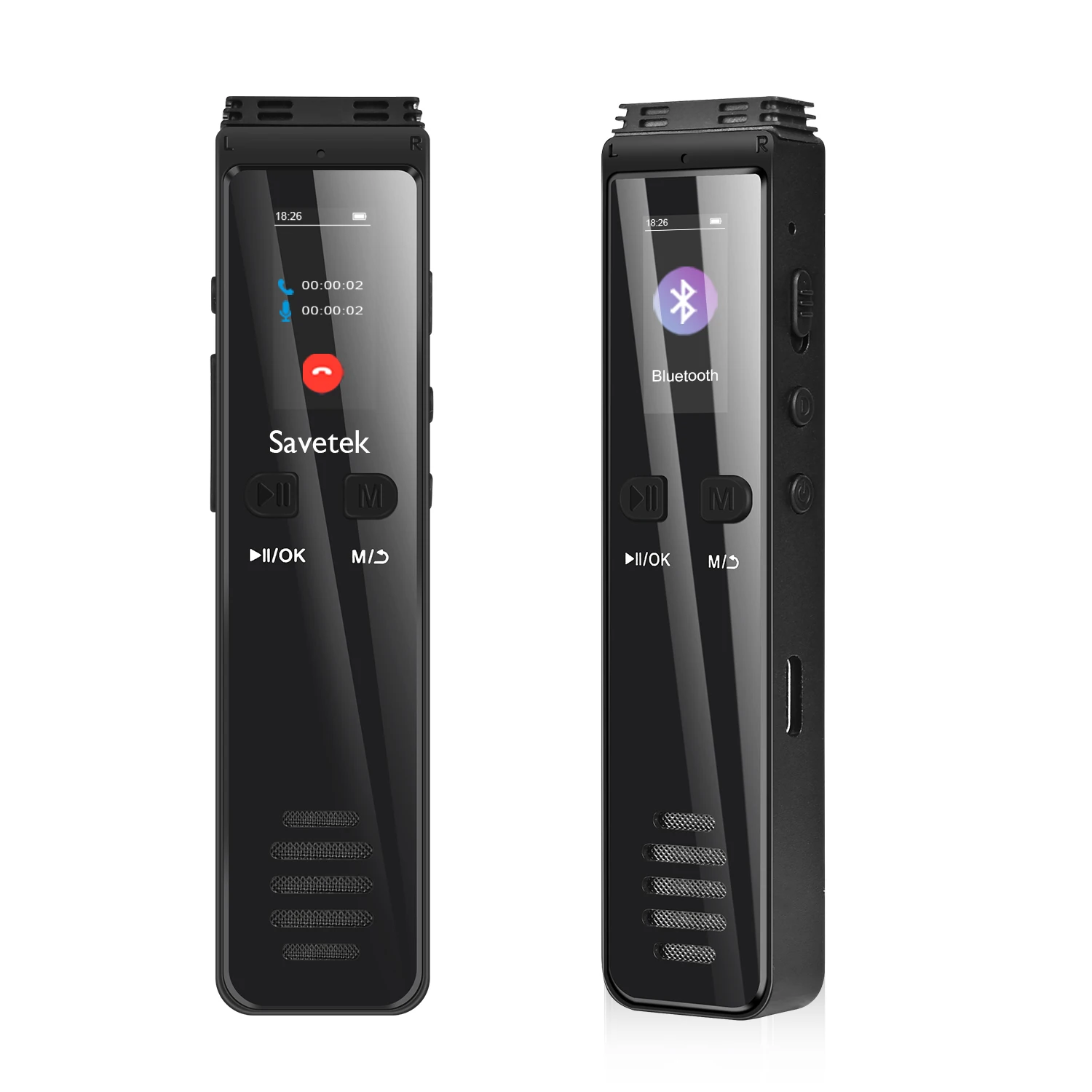 64GB Voice Recorder Savetek Audio Voice Activated  32GB USB Pen Bluetooth Phone Call Recording A Key Fast REC 3072Kbps Mp3 Play