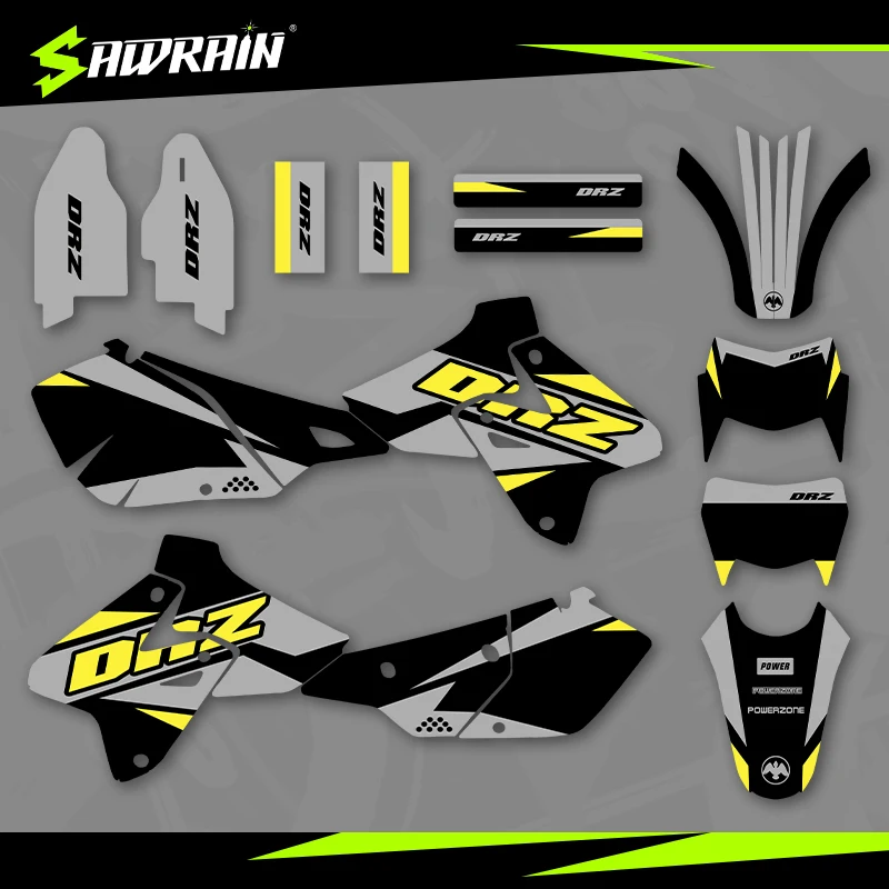 

Sawrain Motorcycle Graphics Backgrounds Decal Stickers Kits for SUZUKI 99-22 DRZ400-S-SM-E 02