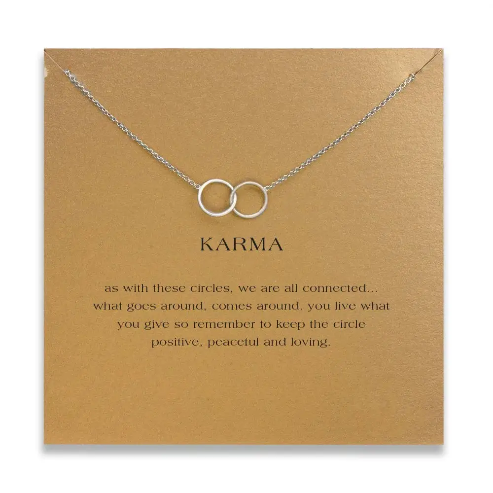 Fashion Jewelry Korean Necklace Karma Necklace Circle Charm Pendant