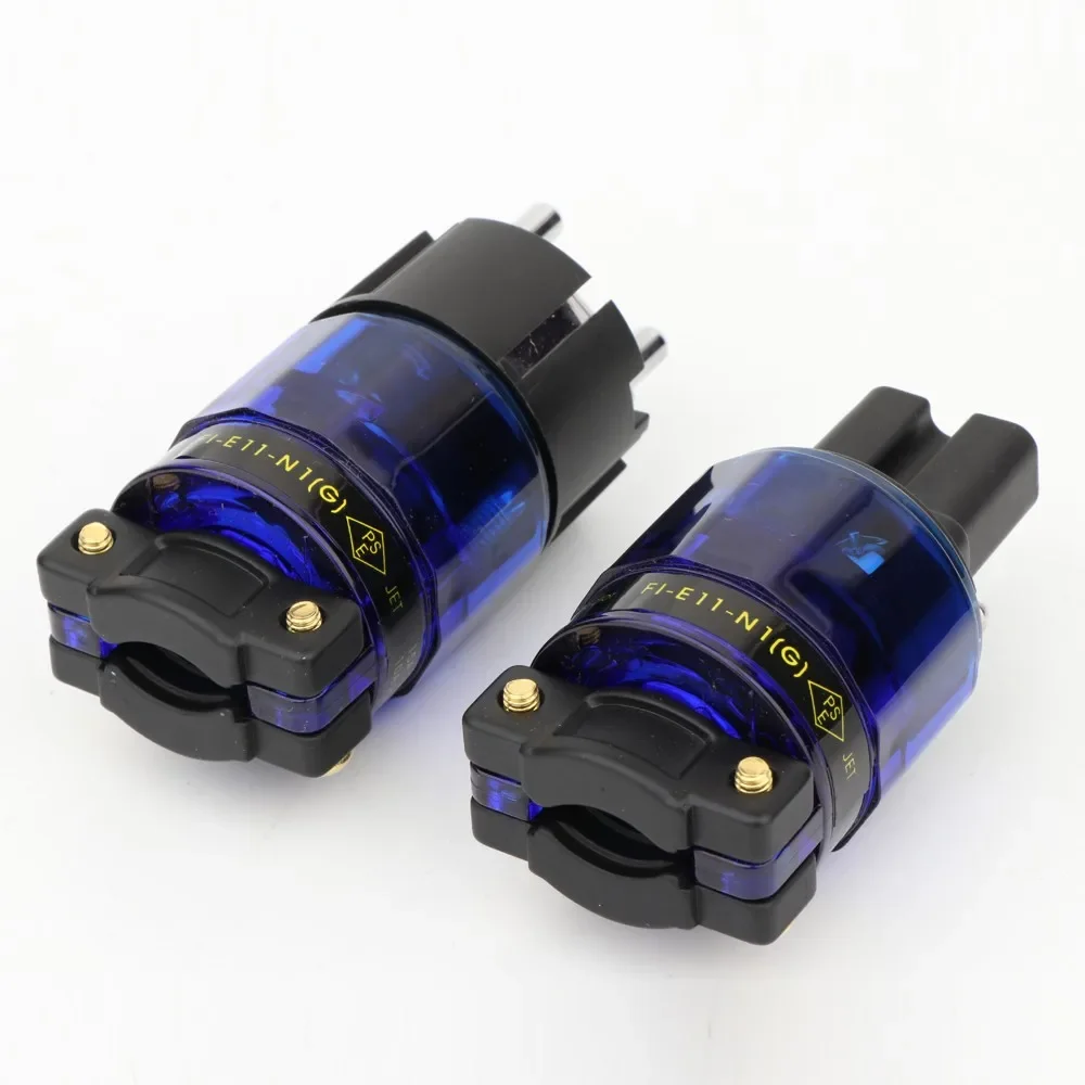 FURUTECH FI-E11-N1(R) / FI-11-N1 (R) Power plug Rhodium Schuko IEC 15A/125V adapter plug