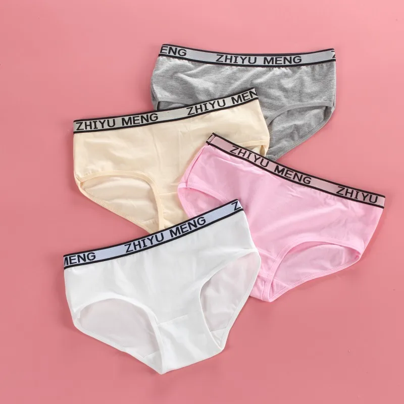 

Teenage Girls Panties 8-14Y Young Children's Cotton Letters Underwears Sports Puberty Big Girls Adolescente Students Briefs